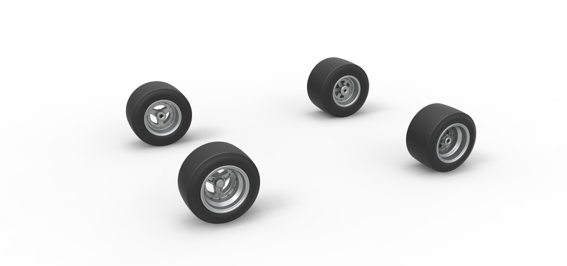 Wheel set of Pavement 600 Micro sprint car Scale 1:25