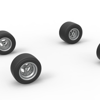 Wheel set of Pavement 600 Micro sprint car Scale 1:25 - Thumbnail 1