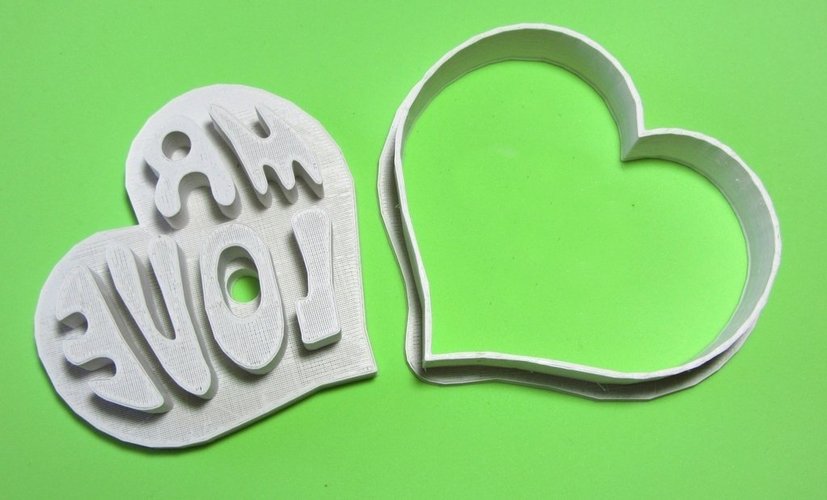 Mr Love cookie cutter and press 3D Print 56462