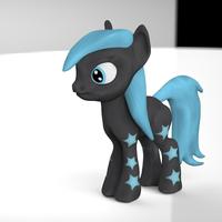 Small Black Star Pony 3D Printing 56484