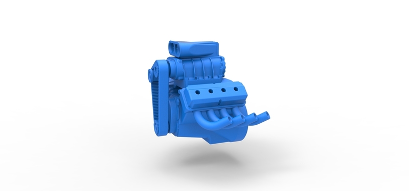 Engine V8 for vintage dragster Version 4 Scale 1:25