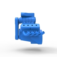 Engine V8 for vintage dragster Version 4 Scale 1:25 - Thumbnail 7