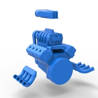 Engine V8 for vintage dragster Version 4 Scale 1:25 - Thumbnail 14