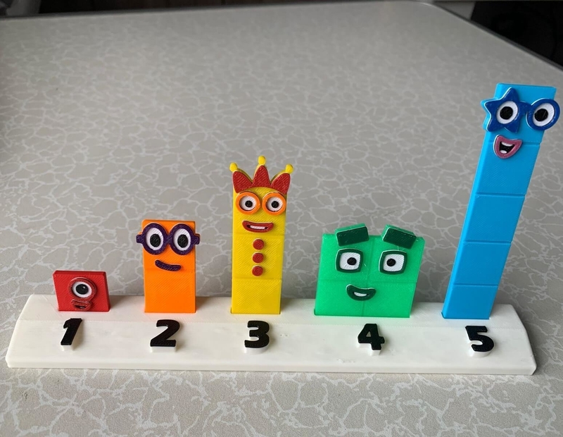 Number Blocks 1 to 5: Low-Cost 3D Printing Set