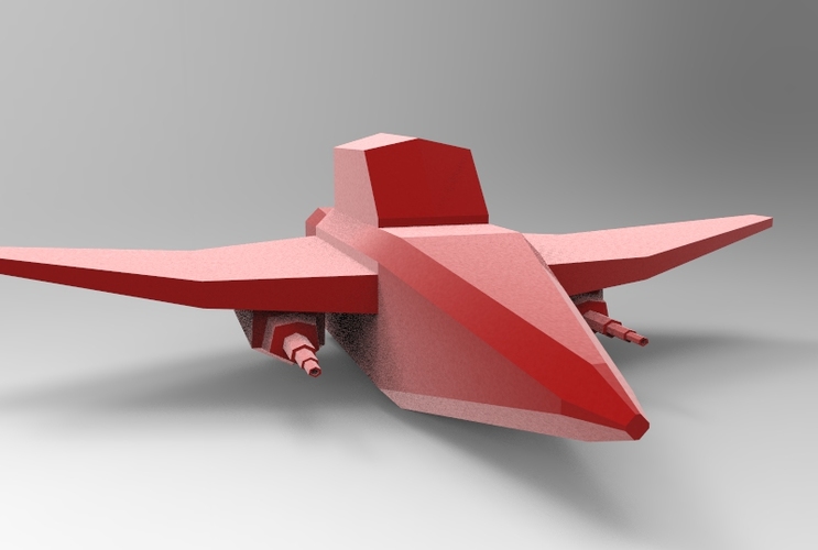 Low Poly Space Ship 3D Print 5652