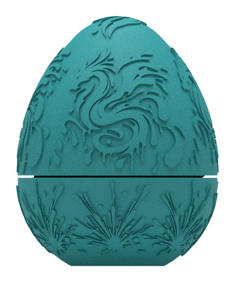 Artistic Dragon Egg Embossed & Debossed 3MF & STL