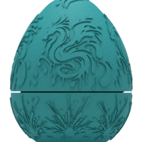 Artistic Dragon Egg Embossed & Debossed 3MF & STL - Thumbnail 1