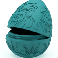 Artistic Dragon Egg Embossed & Debossed 3MF & STL - Thumbnail 2