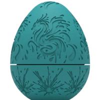 Artistic Dragon Egg Embossed & Debossed 3MF & STL - Thumbnail 4