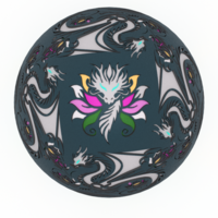 Enchanted Lotus Dragon Egg Embossed & Debossed 3MF & STL - Thumbnail 3