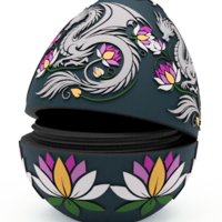 Enchanted Lotus Dragon Egg Embossed & Debossed 3MF & STL - Thumbnail 5