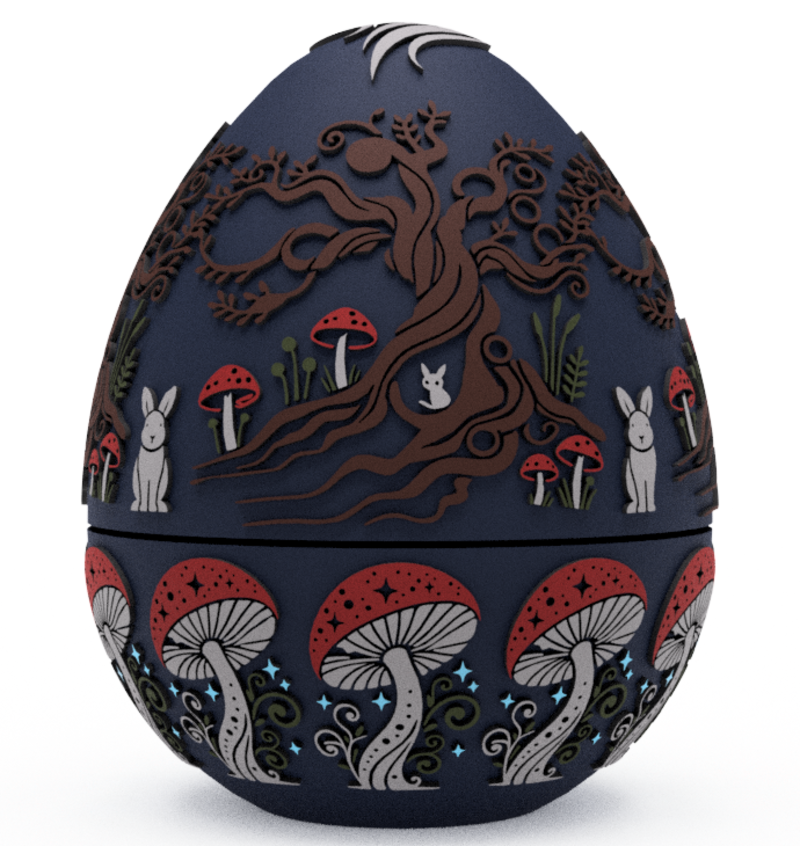 Enchanted Mushroom Forest Egg 3MF & STL