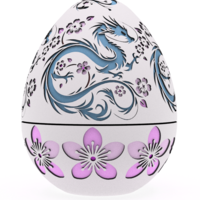Entangled Blossom Dragon Egg Embossed & Debossed 3MF - Thumbnail 1