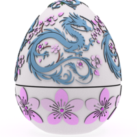 Entangled Blossom Dragon Egg Embossed & Debossed 3MF - Thumbnail 3