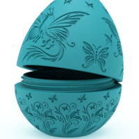 Fairy Dragon Egg Embossed & Debossed 3MF & STL - Thumbnail 3