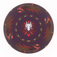 Fire Lily Dragon Egg Embossed & Debossed 3MF & STL - Thumbnail 3