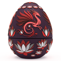 Fire Lily Dragon Egg Embossed & Debossed 3MF & STL - Thumbnail 4