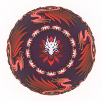 Fire Lily Dragon Egg Embossed & Debossed 3MF & STL - Thumbnail 5