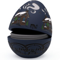 Frosty Homestead Christmas Egg Embossed & Debossed 3MF & STL - Thumbnail 2