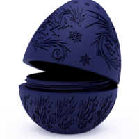 Frozen Ice Dragon Egg Embossed & Debossed 3MF & STL - Thumbnail 2