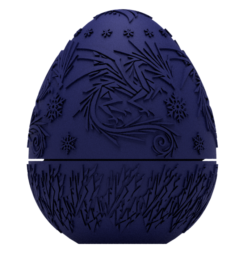 Frozen Ice Dragon Egg Embossed & Debossed 3MF & STL
