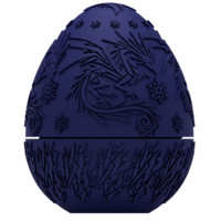 Frozen Ice Dragon Egg Embossed & Debossed 3MF & STL - Thumbnail 3