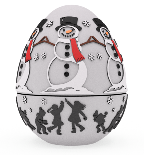Jacky Frost's Snow Fight Egg Embossed & Debossed 3MF & STL