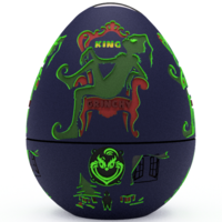 King Grinch Egg Embossed & Debossed 3MF & STL - Thumbnail 1