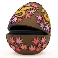 Maple Leaf Dragon Egg Embossed & Debossed 3MF - Thumbnail 2