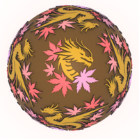 Maple Leaf Dragon Egg Embossed & Debossed 3MF - Thumbnail 3