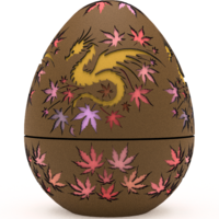 Maple Leaf Dragon Egg Embossed & Debossed 3MF - Thumbnail 4