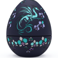 Orchid Dragon Egg Embossed & Debossed 3MF& STL - Thumbnail 1
