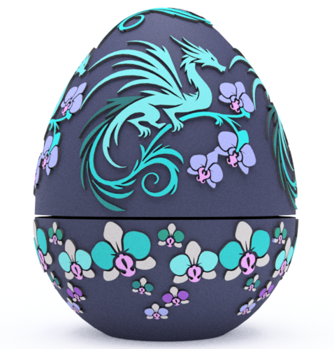 Orchid Dragon Egg Embossed & Debossed 3MF& STL