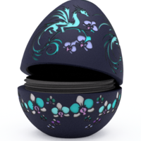 Orchid Dragon Egg Embossed & Debossed 3MF& STL - Thumbnail 3