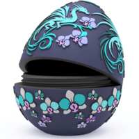 Orchid Dragon Egg Embossed & Debossed 3MF& STL - Thumbnail 4