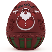 Kris Kringle’s Keepsake Egg Embossed & Debossed 3MF & STL - Thumbnail 1