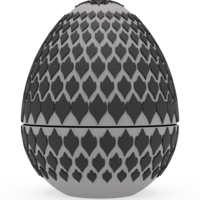 TriTipped Scaled Dragon Egg Embossed & Debossed 3MF & STL - Thumbnail 3