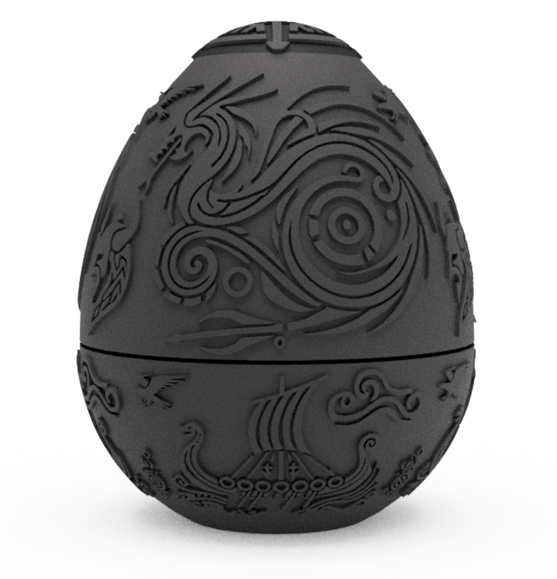 Norse Viking Dragon Egg Embossed & Debossed 3MF & STL