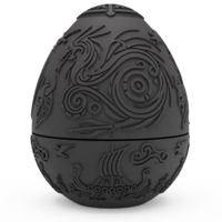Norse Viking Dragon Egg Embossed & Debossed 3MF & STL - Thumbnail 1