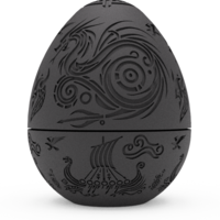 Norse Viking Dragon Egg Embossed & Debossed 3MF & STL - Thumbnail 5