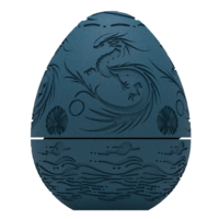 Water Dragon Egg 3MF & STL - Thumbnail 1