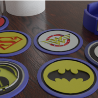 ▪ Justice League 6 Coaster Set 🥤 + Case 🌟 - Thumbnail 1