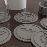 ▪ Justice League 6 Coaster Set 🥤 + Case 🌟 - Thumbnail 2