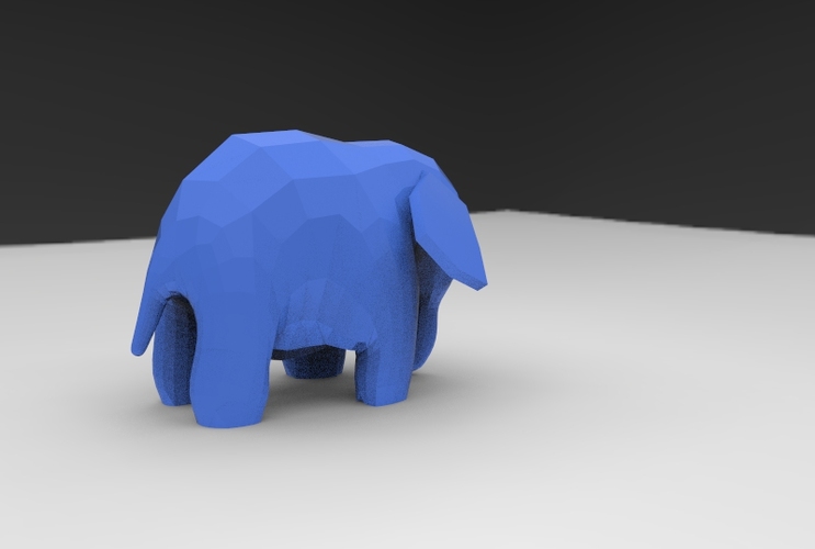 Low Poly Baby Elephant 3D Print 5660