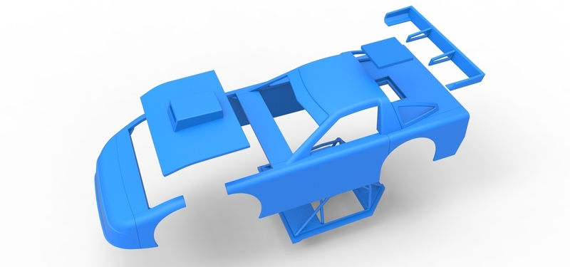 Shell of New Zealand Super Saloon race car 1:25 - Pinshape