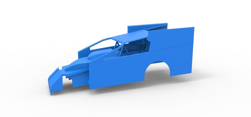 Shell of Northeast Outlaw Dirt Modified stock car V1 Scale 1:25