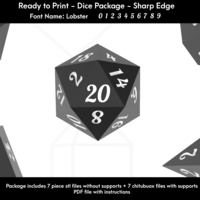 Dice Set – Ready to Print -  Lobster Font - Thumbnail 2