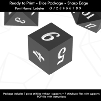 Dice Set – Ready to Print -  Lobster Font - Thumbnail 3