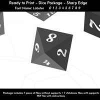 Dice Set – Ready to Print -  Lobster Font - Thumbnail 4