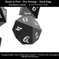 Dice Set – Ready to Print -  Lobster Font - Thumbnail 5